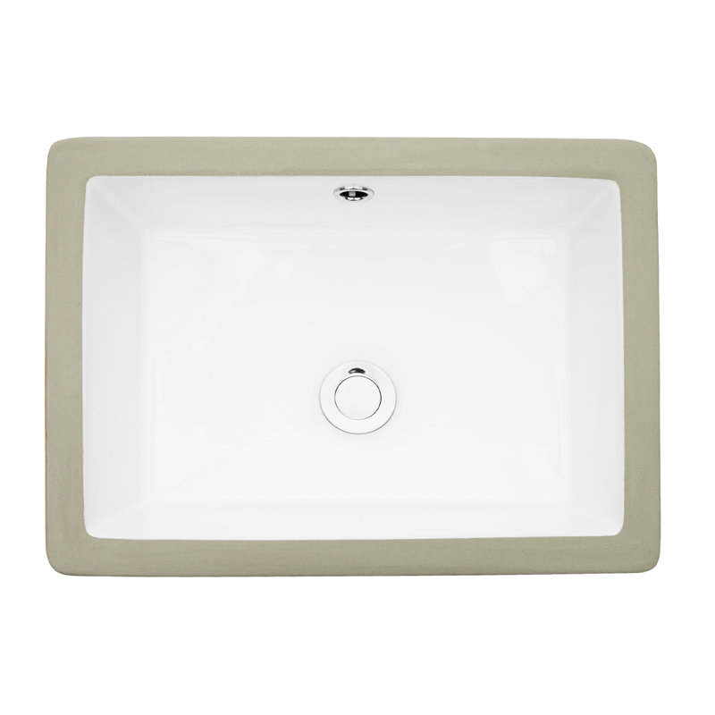 22X15.5 Ceramic Undermount Bathroom Sink With Overflow - White, Modern Design, Adds Value To Bathrooms 22"X15.5" Sleek Enhances Aesthetics