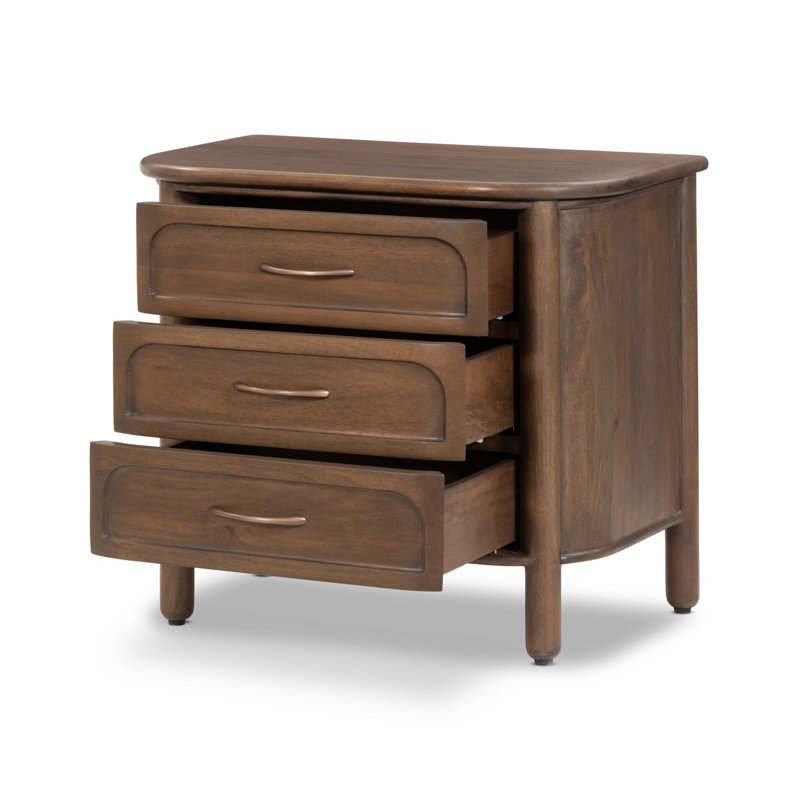Divion 3 - Drawer Solid Wood Nightstand