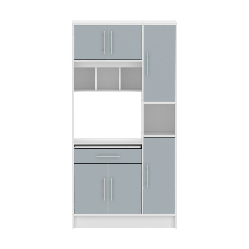 Seyma 457.71cm Kitchen Pantry, White/Grey