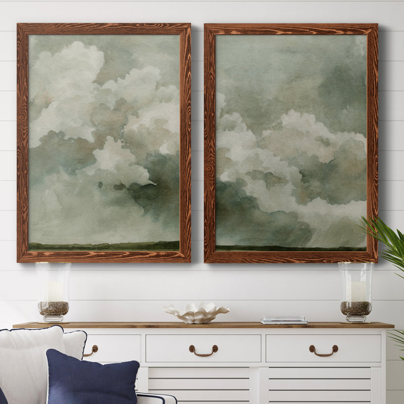 «Coming Rain I», ensemble de 2 cadres photo, Toile encadrée érable, H 37,5 po x l 55 po x P 1,5 po