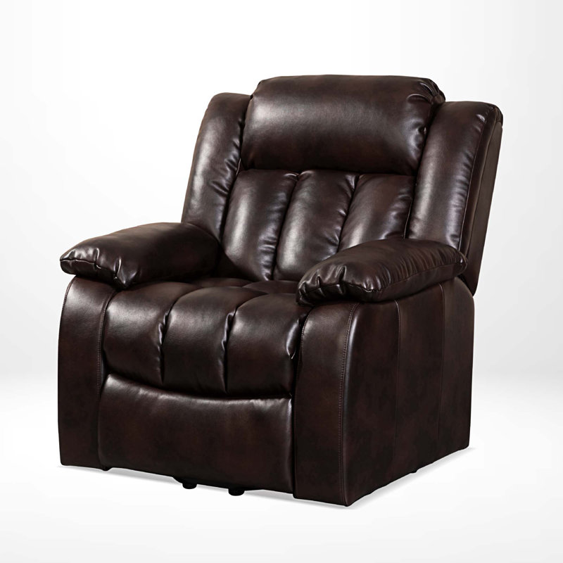 Fauteuil de massage chauffant en similicuir, Cuir noir / rouge