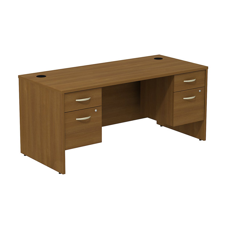 Ringold Executive Desk, Mahogany/Mahogany, 30" H x 66" W x 30" D