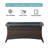 Outdoor Coffee Table with Tempered Glass Top, Wicker Patio Table, Ideal for Garden, Deck, and Yard-1383858190