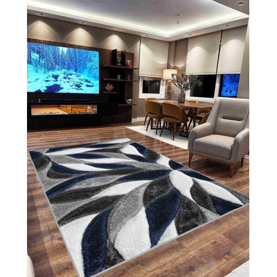 Modern Arriola Shag Abstract Geometric Rug For Living Room Bedroom