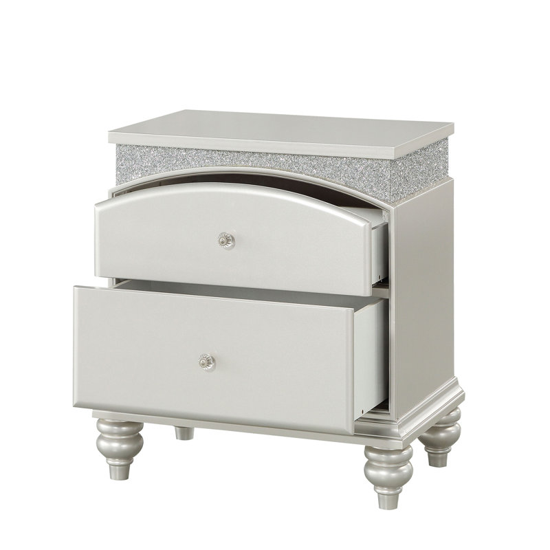 Table de chevet 2 tiroirs Platinum