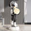 Figurine 28,8 po de sculpture d'astronaute moderne avec lampe DEL lune brillante, lumière ambiante rechargeable avec contrôle de robinet USB, base lune robuste, décor pour le bureau de la chambre à coucher, cadeau pour les amoureux de l'espace, sans assemblage requis, résine PVC-1433474599