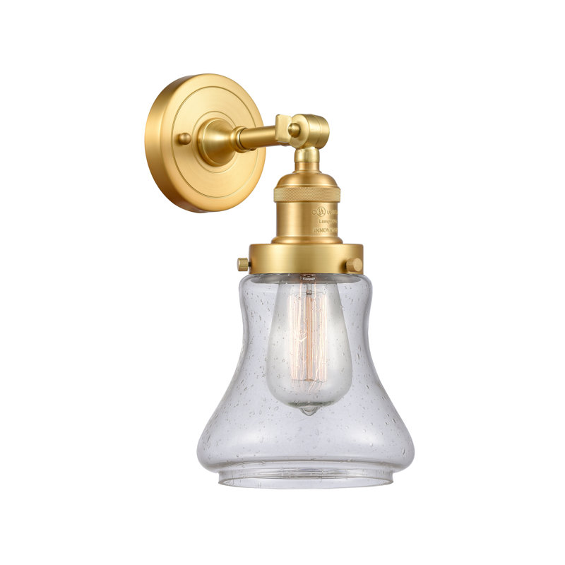 Applique murale pour salle de bain 1 lumière Edda, Ampoule DEL 6 watts Vinage, Grainé, Or satiné