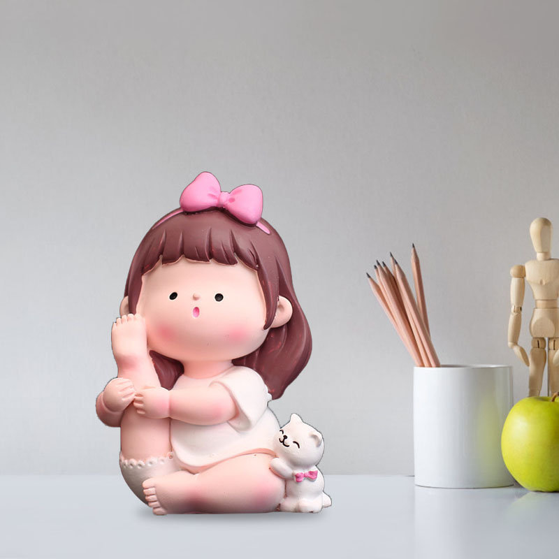 Illustration de dessin animé de fille de yoga adorable et jolie décoration à la mode pour voiture de type B