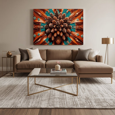 «Southwestern Plants Pinecone 174», art mural sur toile brune