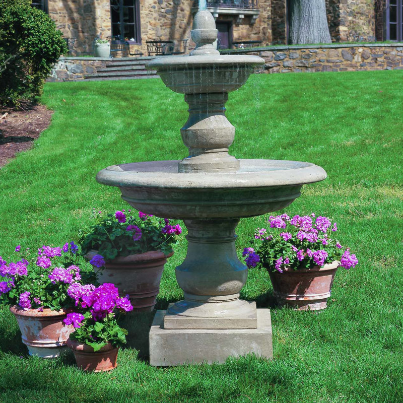 San Pietro Floor Fountain, Graystone