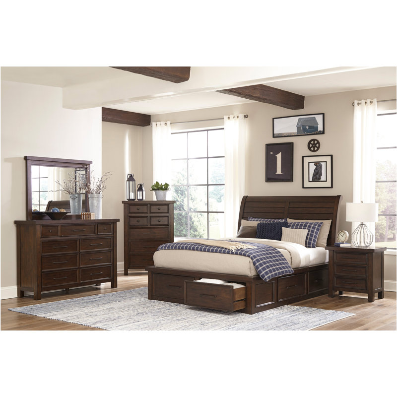 Aule Piece Bedroom Set, 3 Pieces: Bed, Dresser, Mirror, King