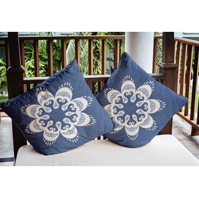 Floral Outdoor Reversible Throw Pillow