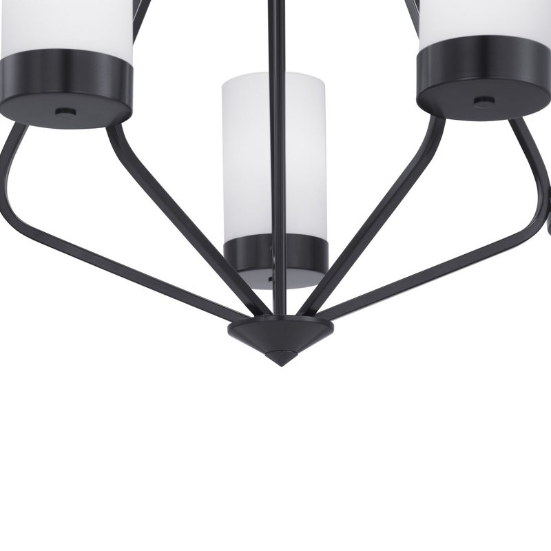 Jaydiel 5 - Light Dimmable Geometric Chandelier, Black