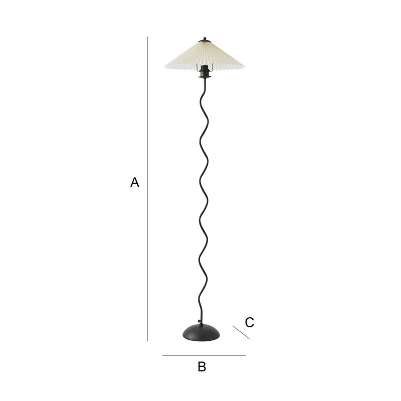 155cm Black Metal Floor Lamp