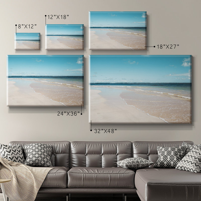Toile tendue de qualité supérieure Sugar Sand Beach - prête à être accrochée, H 24 po x l 36 po