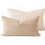 Housse de coussin décoratif en mélange de coton texturé beige 12 po x 20 po-123261860-123261852