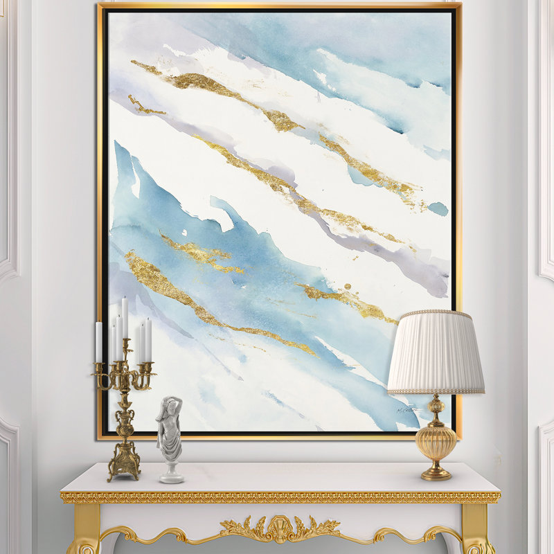 « abstract dérivation v2 »-impression sur toile, H 46 po x l 36 po x P 1,5 po, Cadre doré