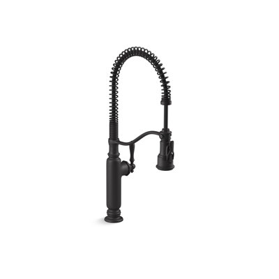 Kohler Tournant Single Handle Semi-Professional Pre-Rinse Kitchen Faucet with Three-Function Pull Down Sprayer