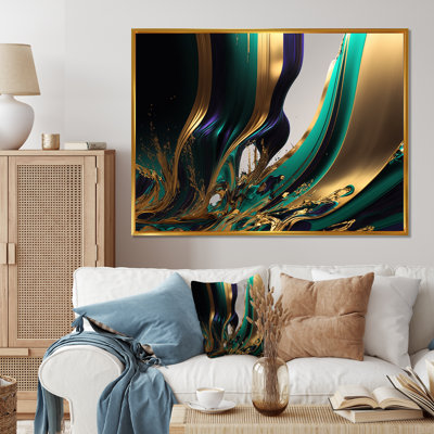 «Green and Gold Agate III», impression sur toile