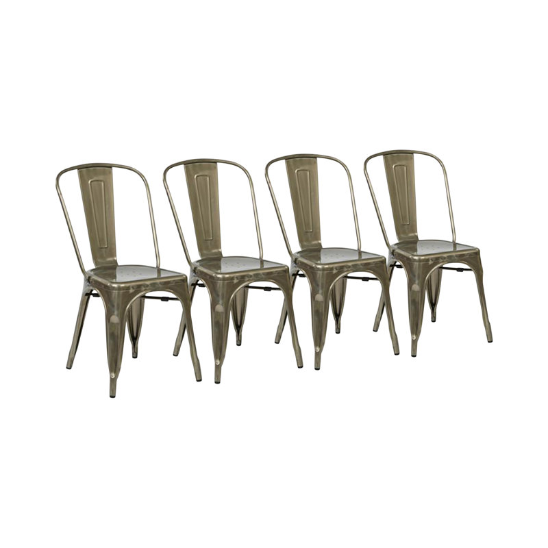 Chaise de salle à manger empilable en métal Ogawa, Métal industriel