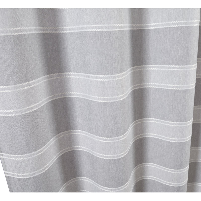 Striped Shower Curtain, Silver, 72"H x 70"W