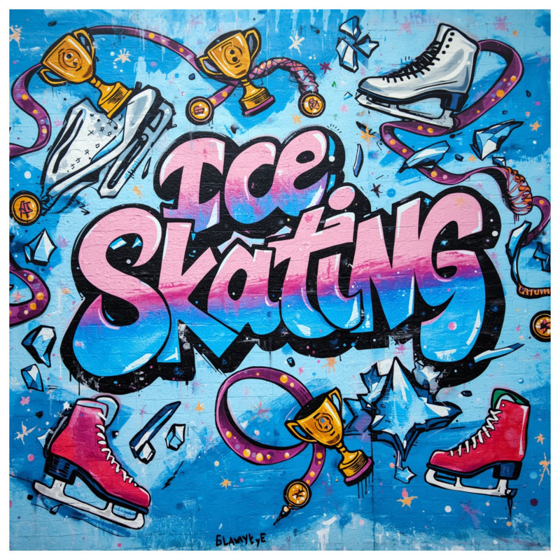 Graffiti Ice Skates Comforter, Queen
