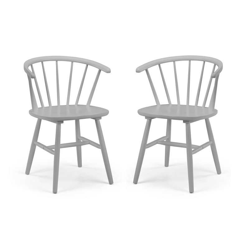 Amelda 46cm H Solid Wood Spindle Side Chair, Grey