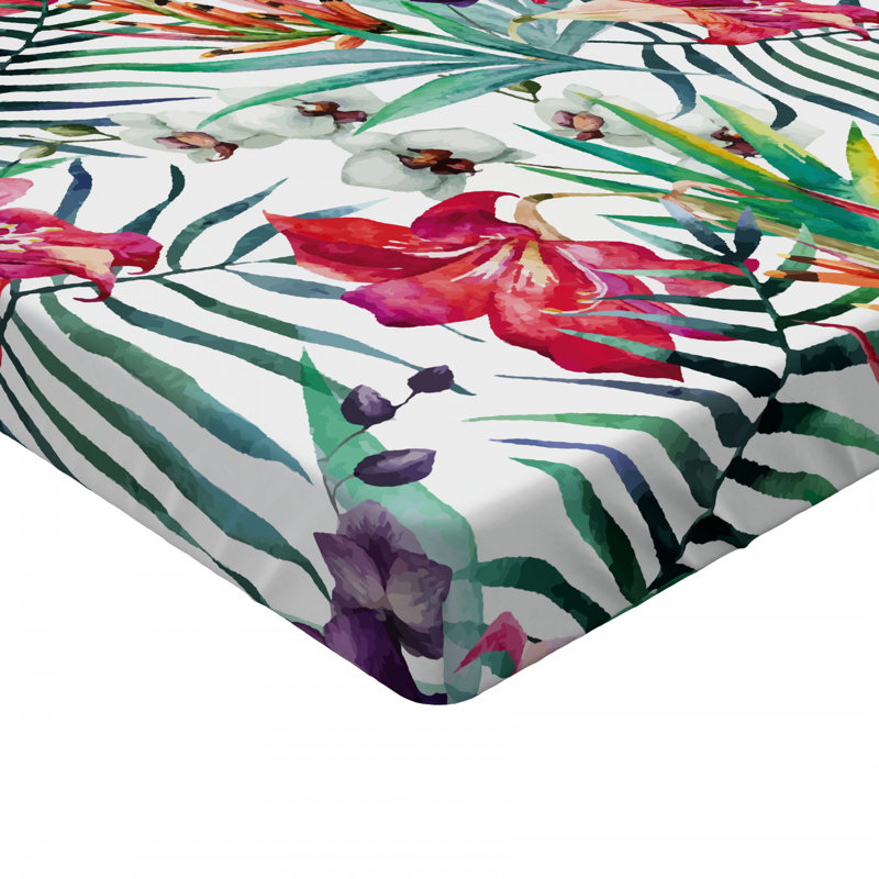 Microfiber Floral Fitted Sheet, Full Fitted Sheet