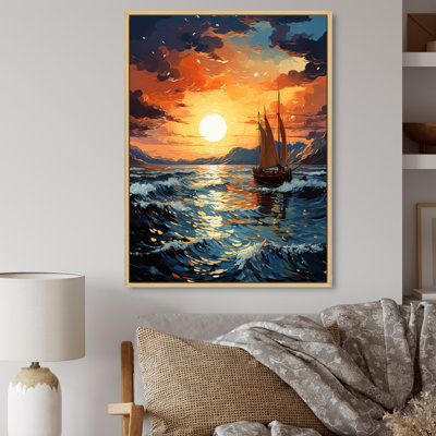 Tempête énergétique orange et bleu sarcelle - Impression