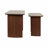 Kip Nested Travertine & Acacia Wood Side Tables