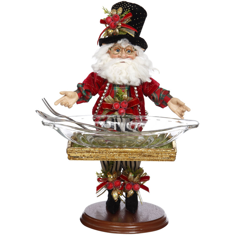 Elf With Glass Plate - 12.5 Inches
