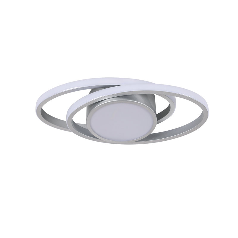 Modern Silver 38.5CM Double Oval LED Flush Mount Ceiling Light