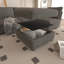 Canapé modulaire en U en forme de U avec rangement, canapé en tissu chenille pour salon, lit spacieux de 123 po