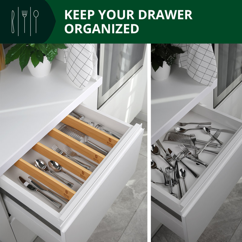 2.68" H x 2.56" W x 22" D Multi-Purpose Drawer Organizer, Brown