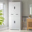 Armoire de cuisine 72 "cannelée avec 3 tiroirs à clavier et 6 tablettes de porte. Armoire de rangement réglable et autoportante pour salle de bain, bureau, rangement de salle de bain-1553065787