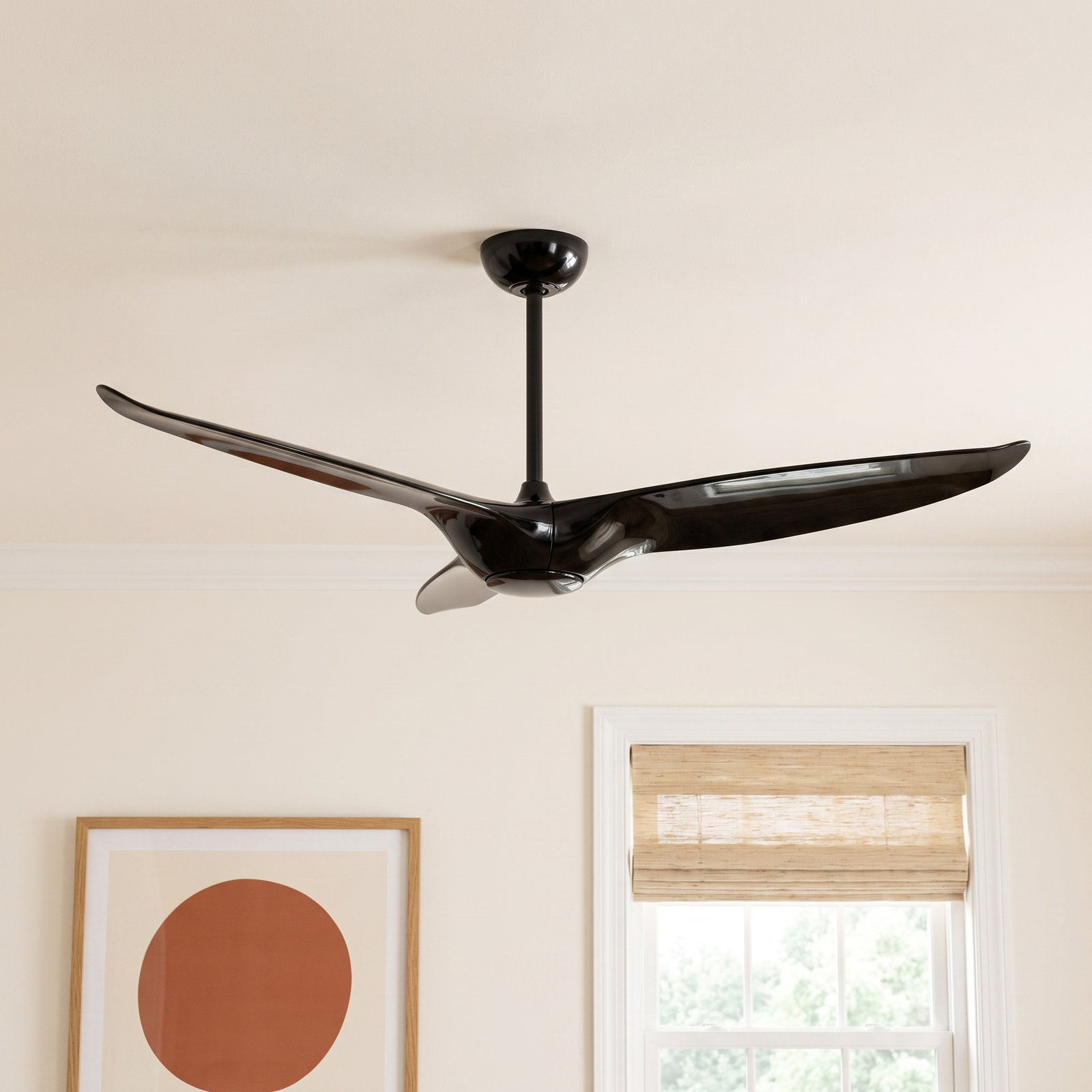 Morpheus III 60" Smart Ceiling Fan with Light Kit, Gloss Black