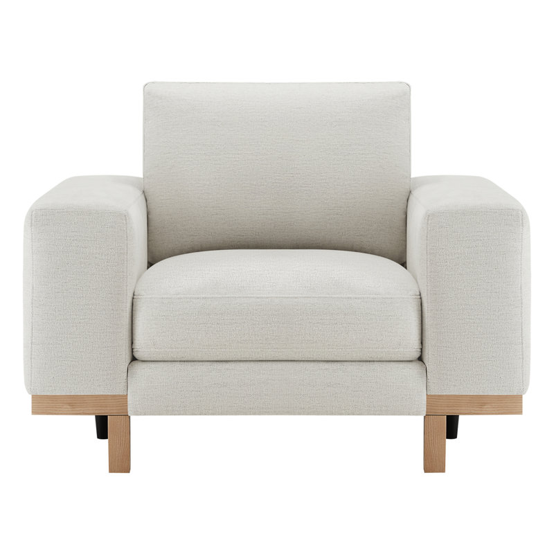 Fauteuil de 47 po de largeur Arnette, Natté gris clair Brent