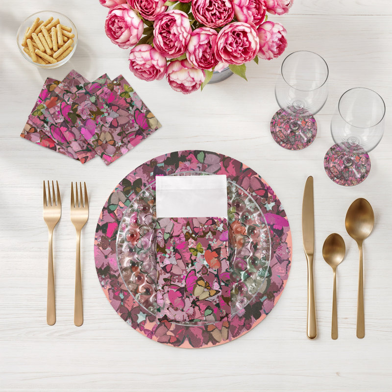 Sous-verres Mariposa, Rose