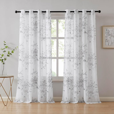 Magnifiques rideaux à motif floral boho pour le salon en 4