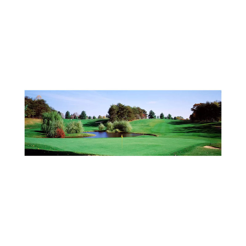 Pond At A Golf Course, Baltimore Country Club, Baltimore, Maryland, USA by Panoramic Images - Wrapped Canvas Panoramic Print