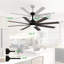 Ventilateur de plafond 72 po avec lumière et télécommande - DEL 3 couleurs, moteur CC réversible à 6 vitesses, pales en bois noir mat