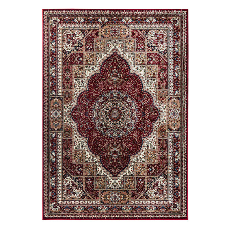 Tapis oriental rouge / blanc Cilegon, Rectangle 9 pi 6 po x 13 pi 10 po