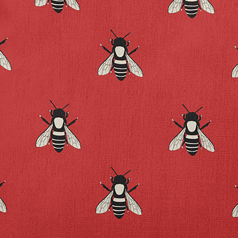 Coussin intérieur / extérieur Bee Buzz, Rouge, H 14 po x l 20 po, Rectangle