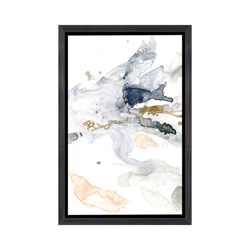 Organique entrelacé II par Victoria Borges - reproduction d'art, Cadre flottant noir vieilli, H 26 po x l 18 po x P 1,5 po