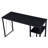 Rectangular Writing Desk With 2 Tier Shelf, Black