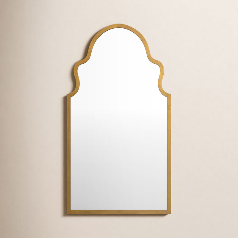 Rosario Arch Metal Mirror, Textured Gold Leaf