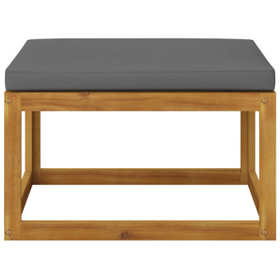 Repose-pieds vidaXL, bois naturel, bois d'acacia massif, polyester