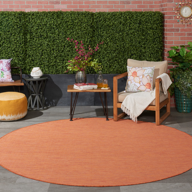 Tapis terre cuite intérieur / extérieur Lillehammer, Rond 8 pi, Terre cuite