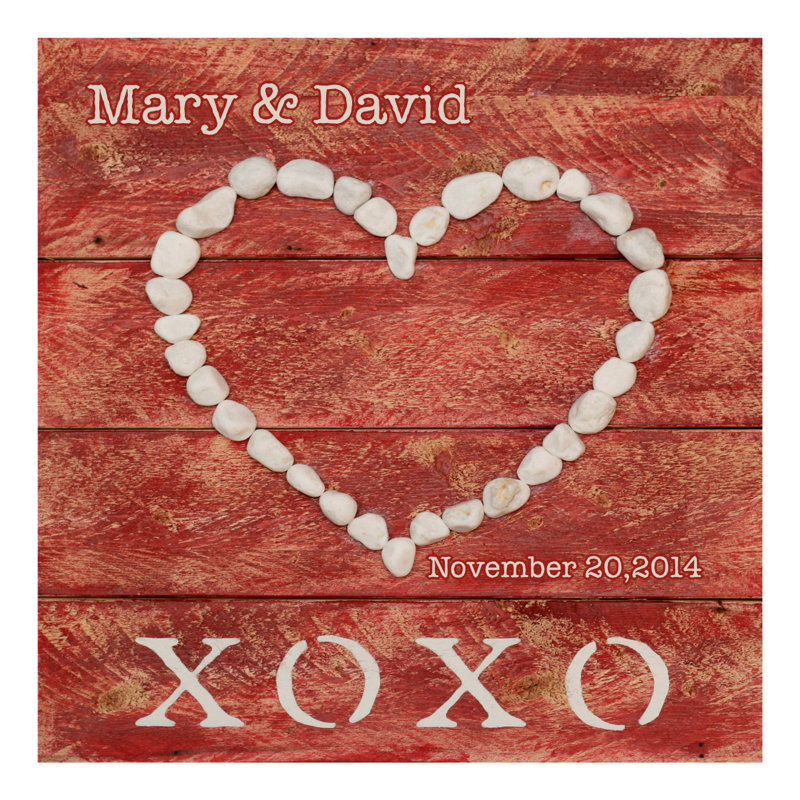 Décalcomanie murale personnalisée xoxo coeur, H 30 po x l 30 po, Oui