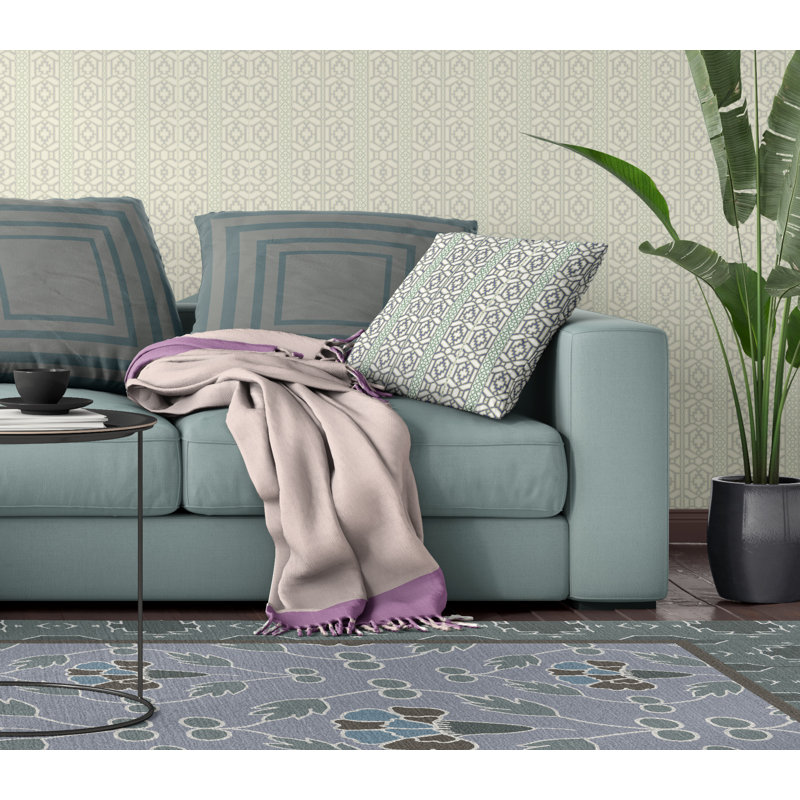  Housse de coussin carré et insert, H 18 po x l 18 po, Fermeture éclair, Blanc / Gris
